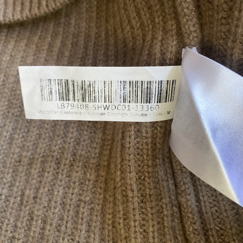 Quince 100% Mongolian Cashmere Fisherman Sweater Crew Neck Medium Teak - Picture 7 of 7